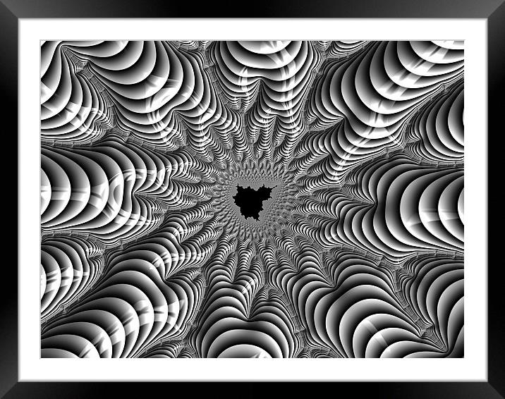 Mandelbrot fractal art black white Framed Mounted Print by Matthias Hauser
