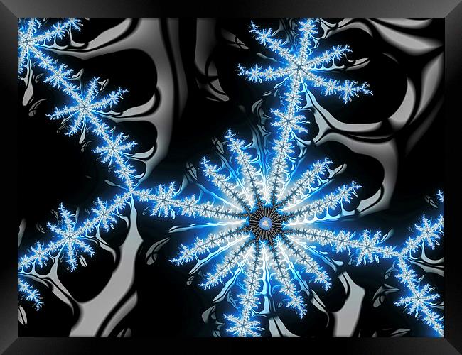 Fractal Snow Or Ice Crystal Framed Print by Matthias Hauser