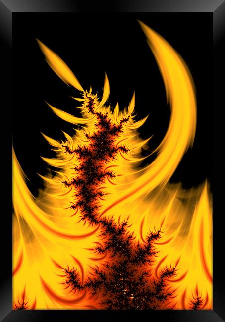 Hot orange fractal flames Framed Print by Matthias Hauser