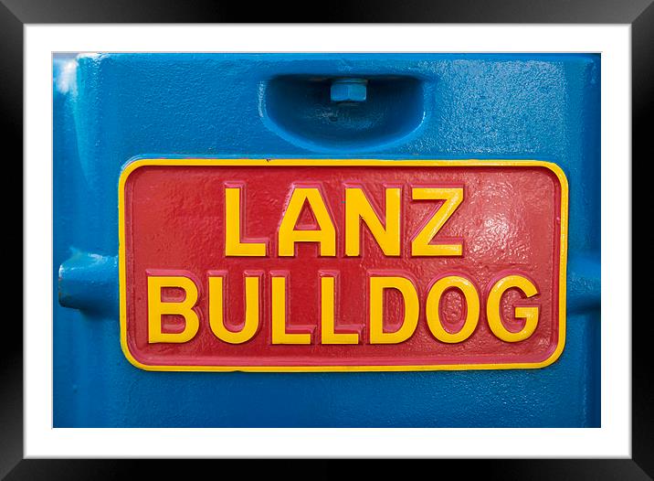 Sign Lanz Bulldog on tractor Framed Mounted Print by Matthias Hauser