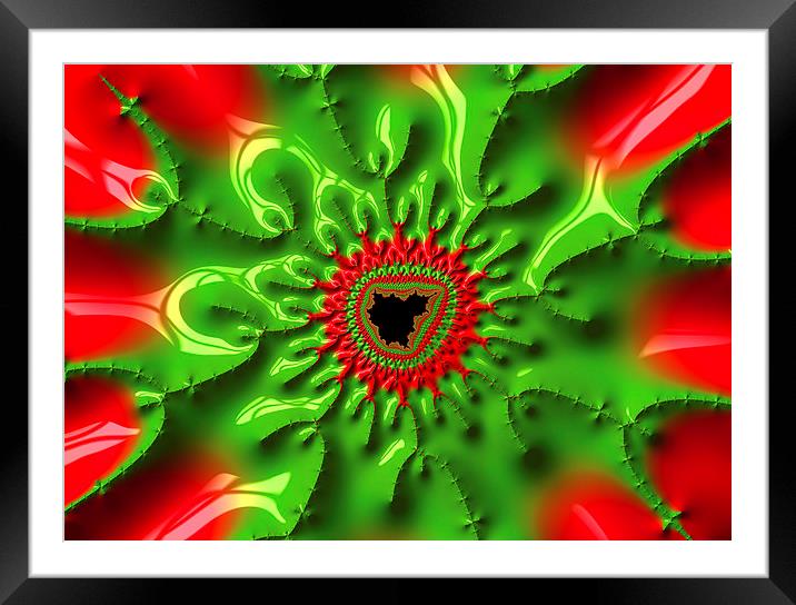 Abstract fractal art red and green Framed Mounted Print by Matthias Hauser