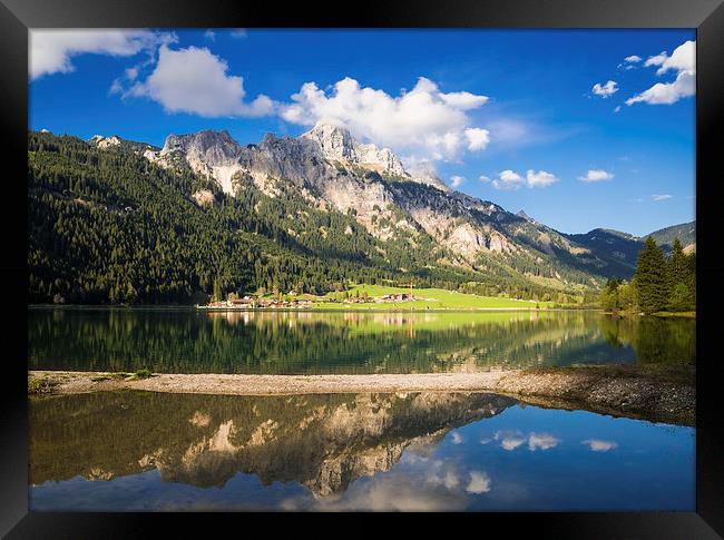 Mountain landscape Austria water reflection Framed Print by Matthias Hauser