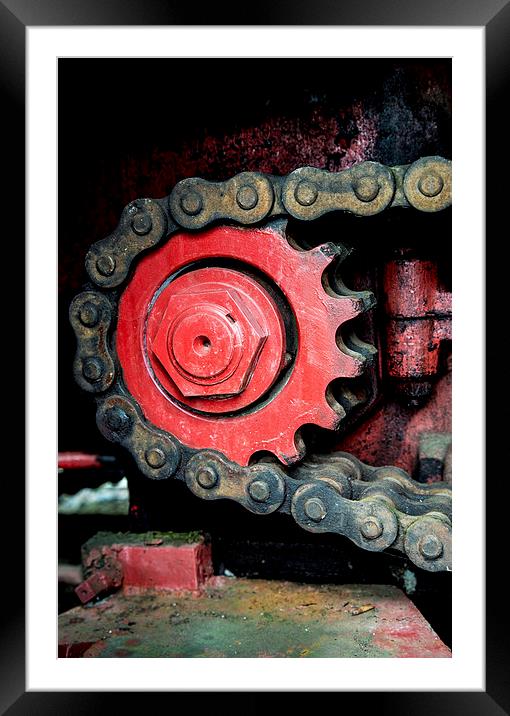 Gear wheel and chain Framed Mounted Print by Matthias Hauser