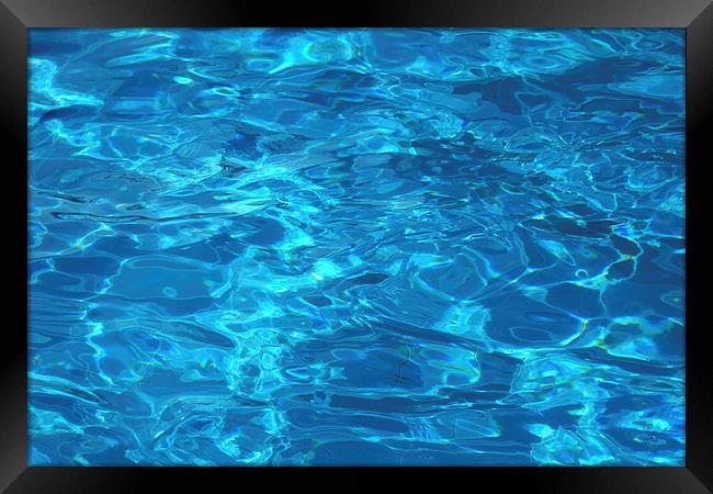  Pool - blue water surface Framed Print by Matthias Hauser