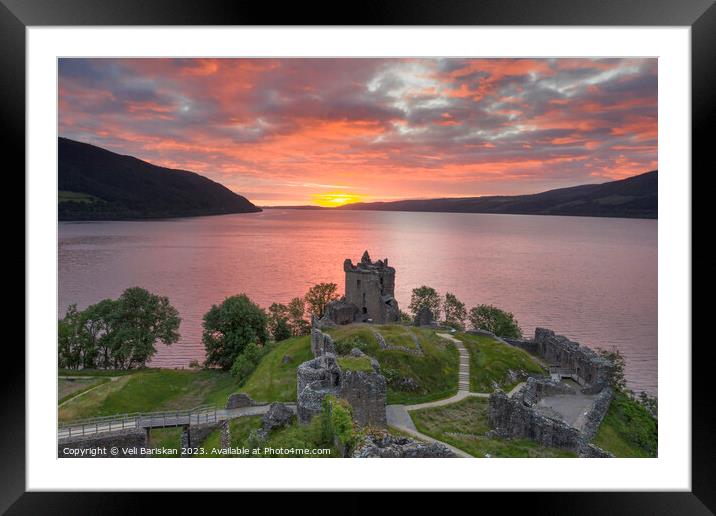 Urquhart Castle and Loch Ness Framed Mounted Print by Veli Bariskan