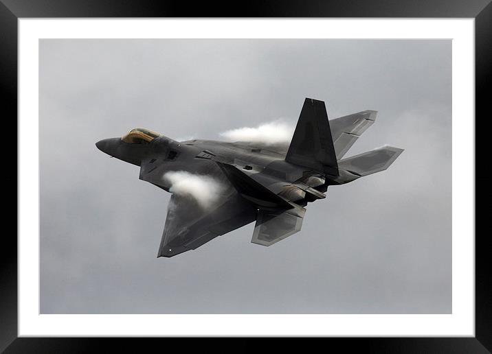 F-22 Raptor tight turn Framed Mounted Print by Tim  Senior