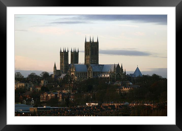 Lincoln City and its cathedral Framed Mounted Print by Tim  Senior