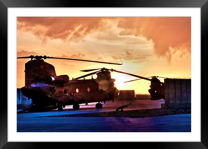 Ch47 Chinook Helicopter Aircraft Framed Mounted Print by Heather Wise