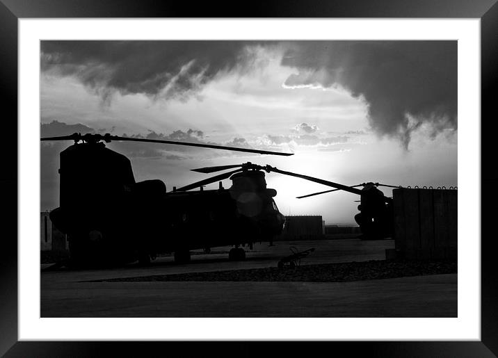 Ch47 Chinook Helicopter Aircraft Framed Mounted Print by Heather Wise
