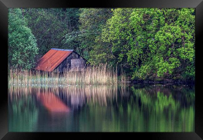 Old Boathouse on Loch Framed Print by Adrian Hargan