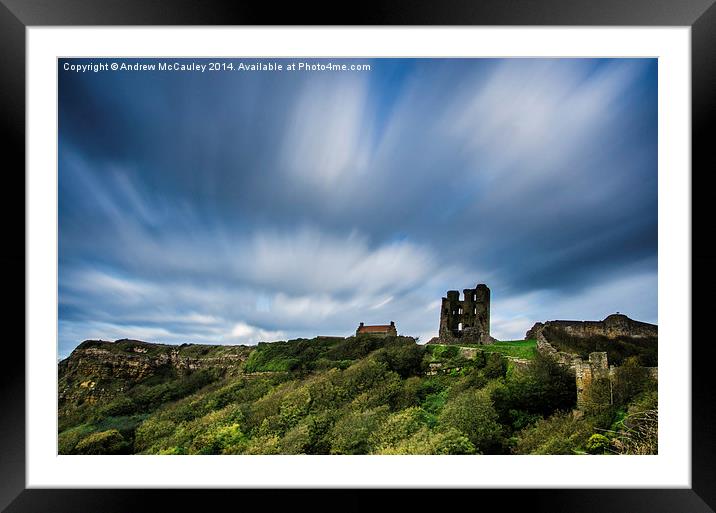  Scarborough Castle Framed Mounted Print by Andrew McCauley