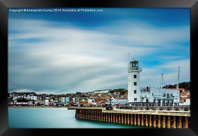  Scarborough Lighthouse Framed Print by Andrew McCauley