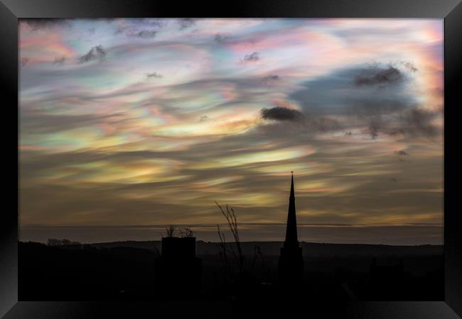 Durham nacreous clouds Framed Print by keith franklin