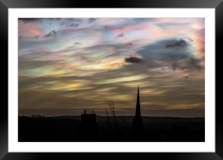 Durham nacreous clouds Framed Mounted Print by keith franklin