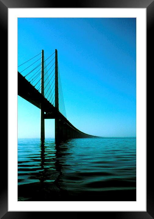 Øresundsbron, Copenhagen, Denmark, Malmö, Sweden Framed Mounted Print by Peter Bundgaard Kris