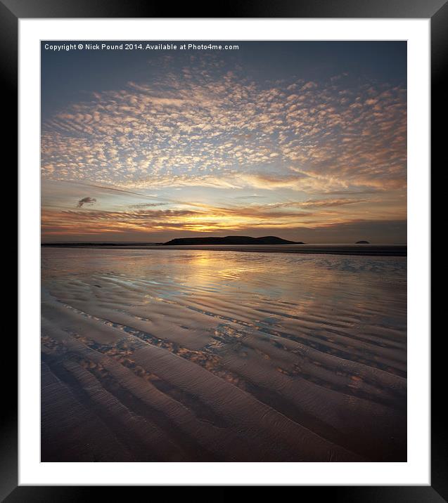 Sunset and Rippled Sand Framed Mounted Print by Nick Pound