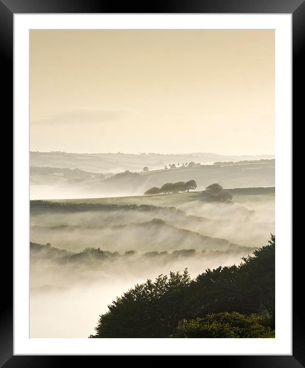 Morning Mist from Winsford Hill Framed Mounted Print by Nick Pound