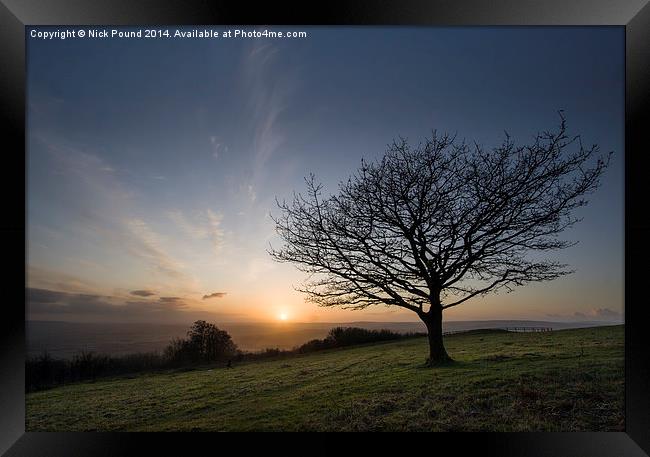  Sunset from Cothelstone Hill Framed Print by Nick Pound