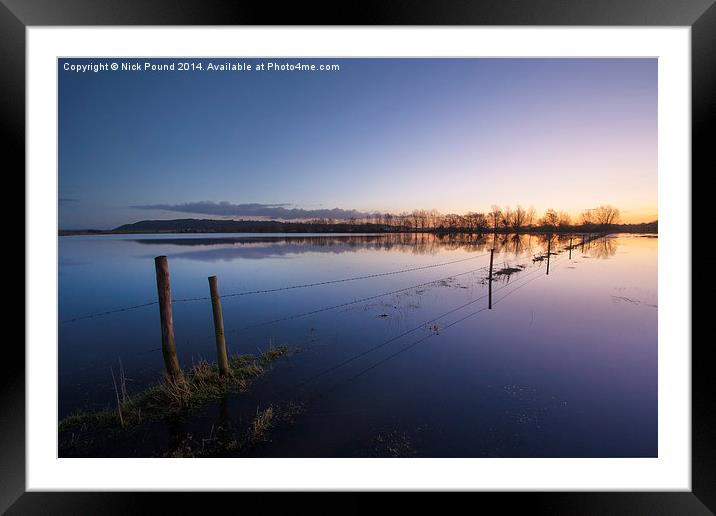Dawn on the Flooded Somerset Levels Framed Mounted Print by Nick Pound