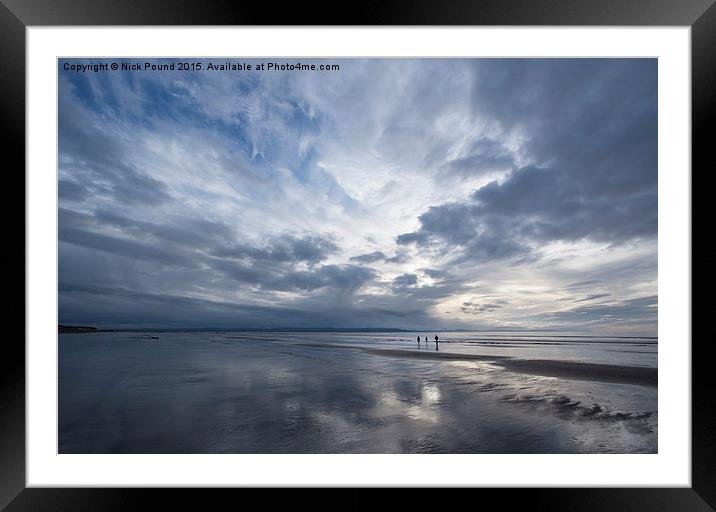 Figures on a Lonely Beach Framed Mounted Print by Nick Pound