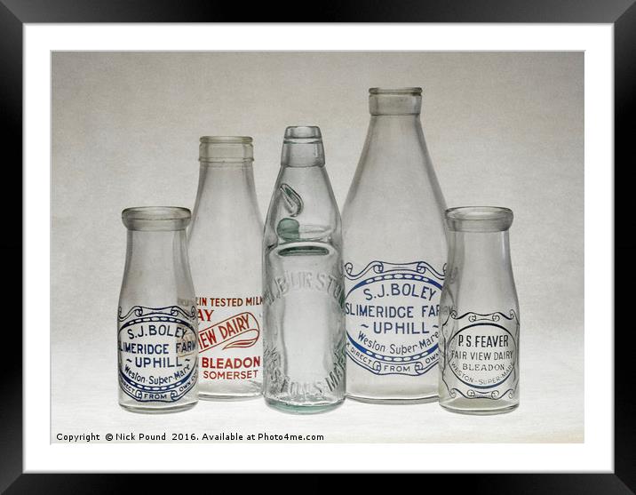 Bottles Framed Mounted Print by Nick Pound