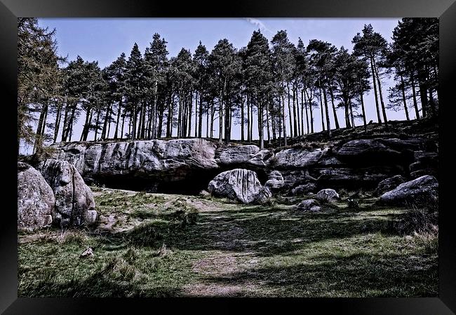 St Cuthberts Cave, Northumberland Framed Print by Julia Whitnall