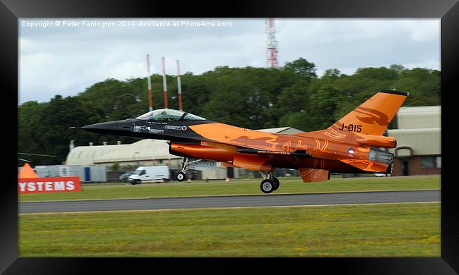  Ductch F16 Display Framed Print by Peter Farrington