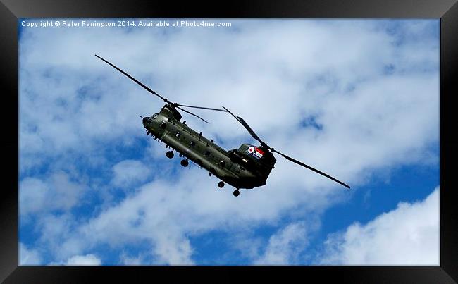  Chinook High In The Clouds Framed Print by Peter Farrington