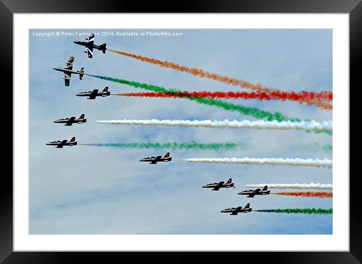 The Frecce Tricolori Running Break Framed Mounted Print by Peter Farrington