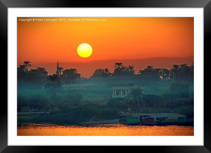  Sunset On The Nile Framed Mounted Print by Peter Farrington