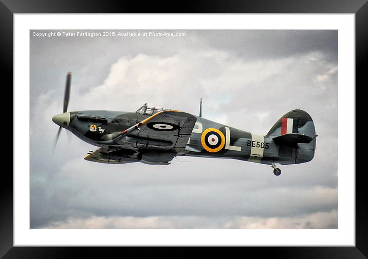 Hawker Hurricane Mk IIB BE505 Taking To The Skies Framed Mounted Print by Peter Farrington