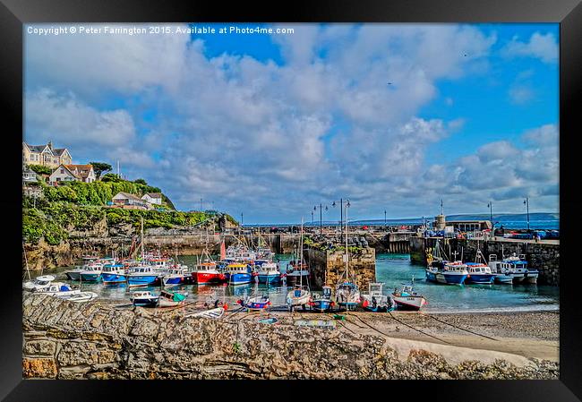Newquay Harbour Framed Print by Peter Farrington
