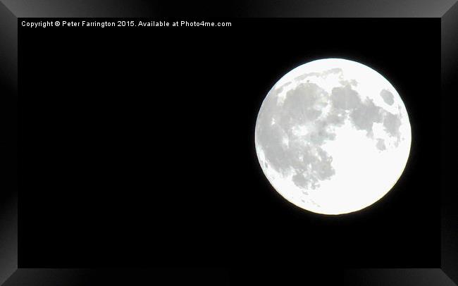  Pale Moon In The Night Sky Framed Print by Peter Farrington