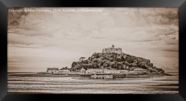 Old World Look St Michael's Mount Framed Print by Peter Farrington