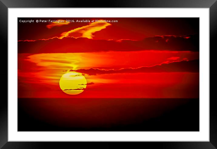Cornish Sunset Framed Mounted Print by Peter Farrington