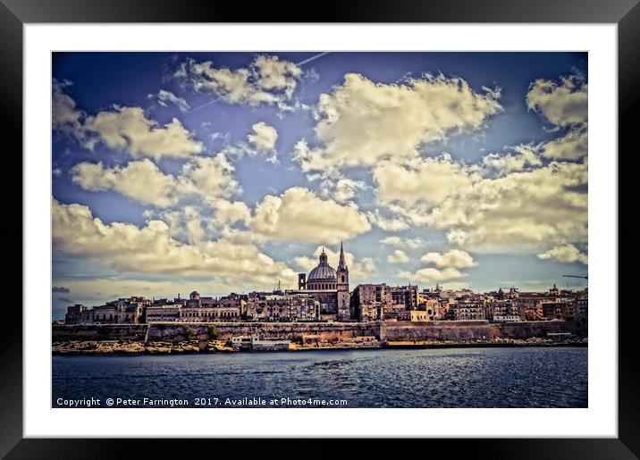 Valletta  Framed Mounted Print by Peter Farrington