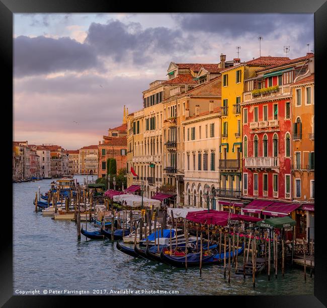 View From The Rialto Bridge Framed Print by Peter Farrington