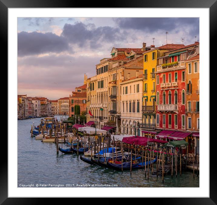 View From The Rialto Bridge Framed Mounted Print by Peter Farrington