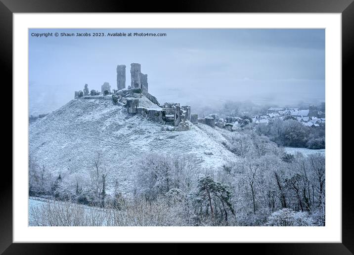 Corfe Castle Frozen in time  Framed Mounted Print by Shaun Jacobs