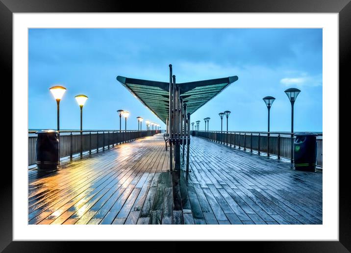 Boscombe pier rainy morning  Framed Mounted Print by Shaun Jacobs