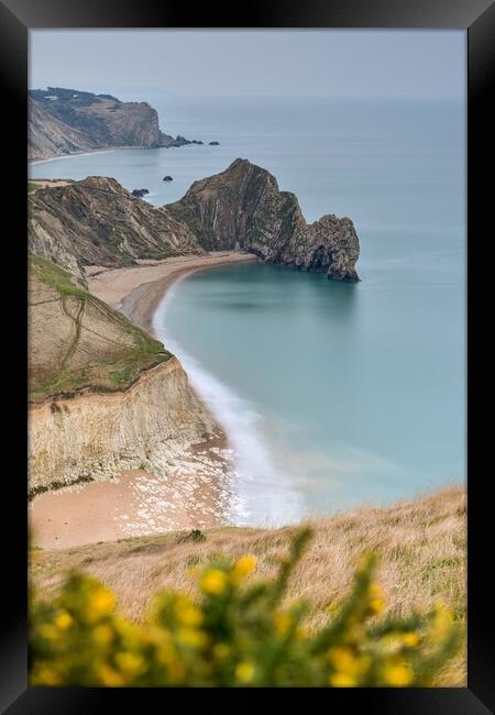 Durdle Door winter morning view  Framed Print by Shaun Jacobs