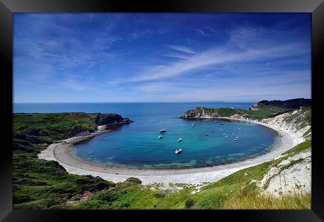  Lulworth cove summer afternoon Framed Print by Shaun Jacobs