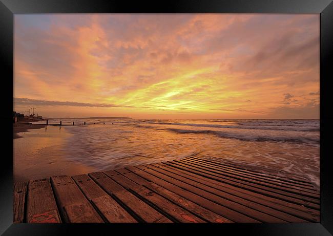  Sunrise over a jetty  Framed Print by Shaun Jacobs
