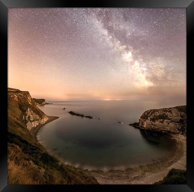  The Milky way over Man O War cove  Framed Print by Shaun Jacobs