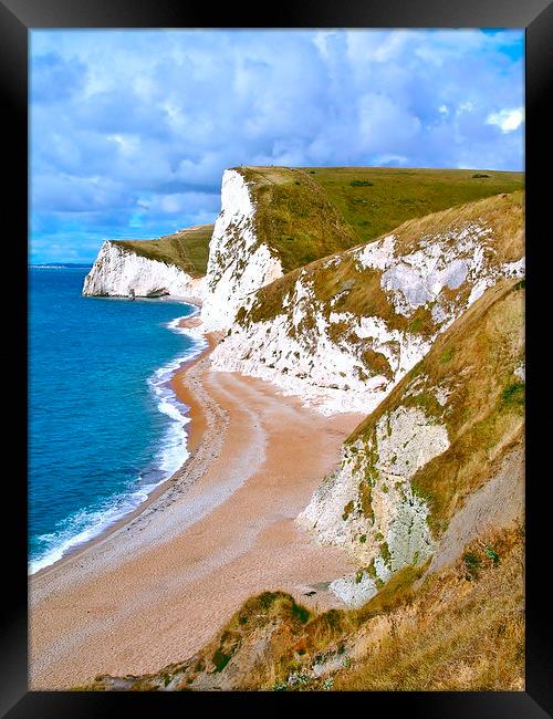  White cliffs in Dorset  Framed Print by Shaun Jacobs