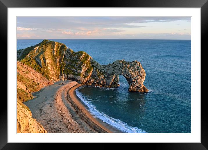 Durdle Door on a summer evening  Framed Mounted Print by Shaun Jacobs