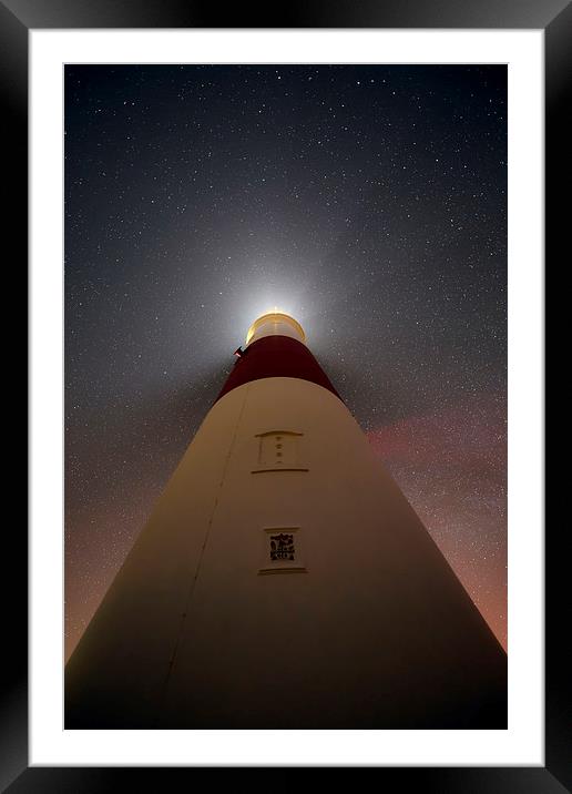 Portland Bill lighthouse at night Framed Mounted Print by Shaun Jacobs
