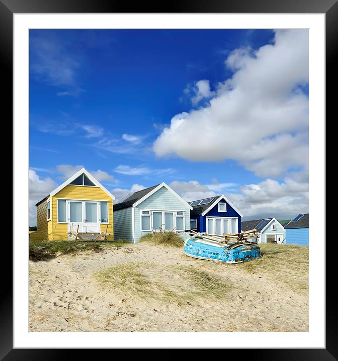 Beach huts on a summer afternoon  Framed Mounted Print by Shaun Jacobs