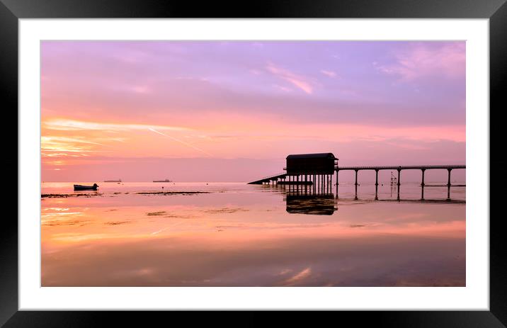 Sunrise at Bembridge life boat pier Framed Mounted Print by Shaun Jacobs