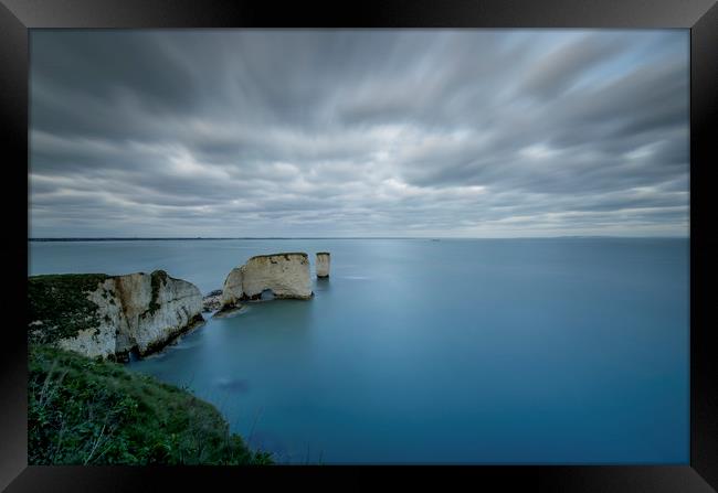 Old Harry Rock  Framed Print by Shaun Jacobs